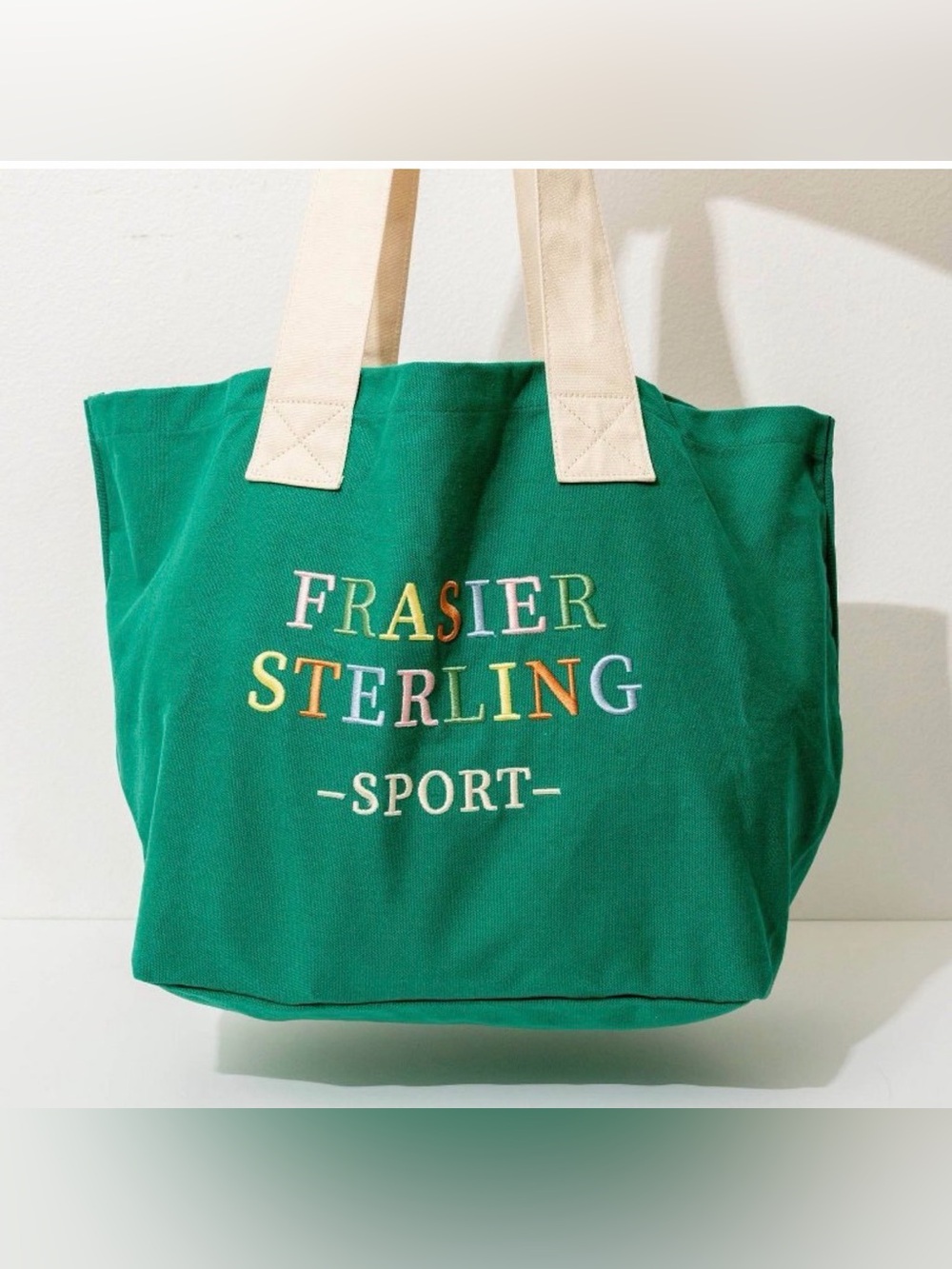 Frasier Sterling Sport Canvas Tote - Green - NWT